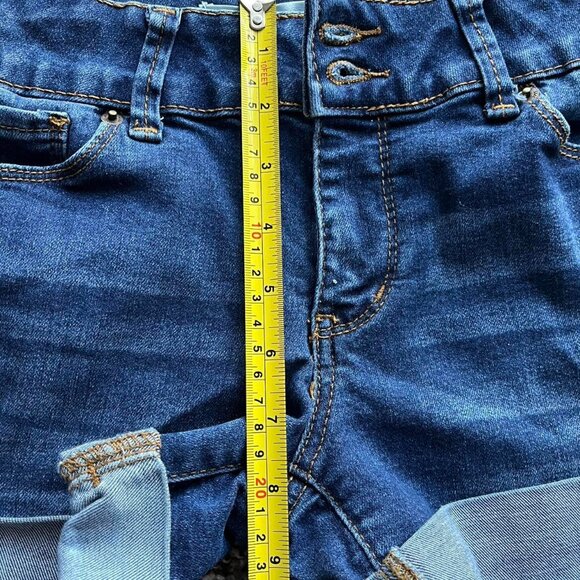 Mudd Shorts Womens Size 14 Blue Denim Midrise Cotton Button Shorts - Picture 8 of 8
